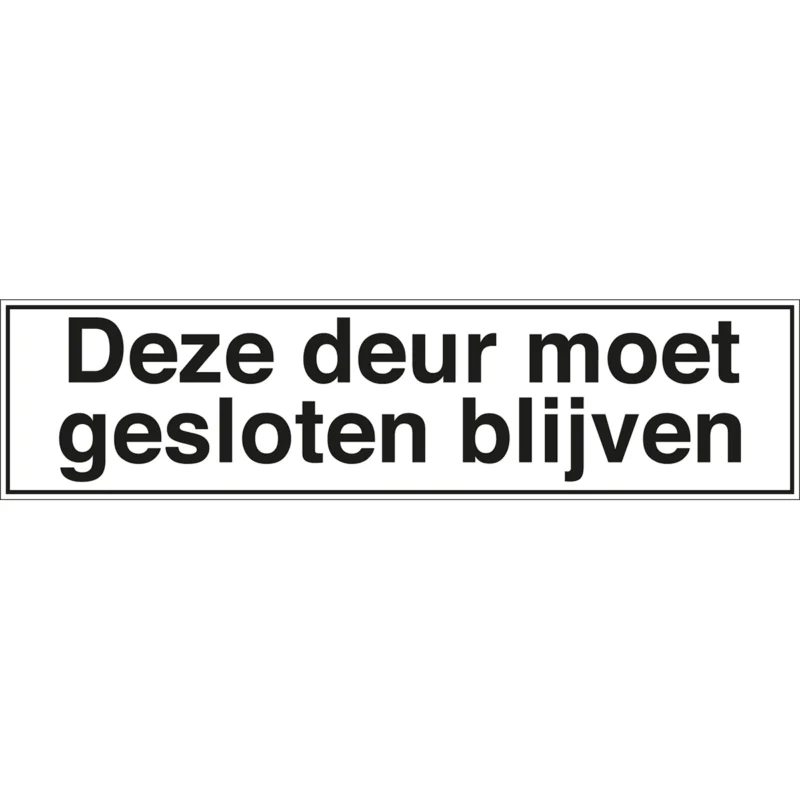 Alleen Vandaag Brady - Overige pictogrammen - Informatietekens - Deze deur moet gesloten blijven - Deze deur moet gesloten blijven - STN 780-297X074-B7527 - 253400 - 86253400