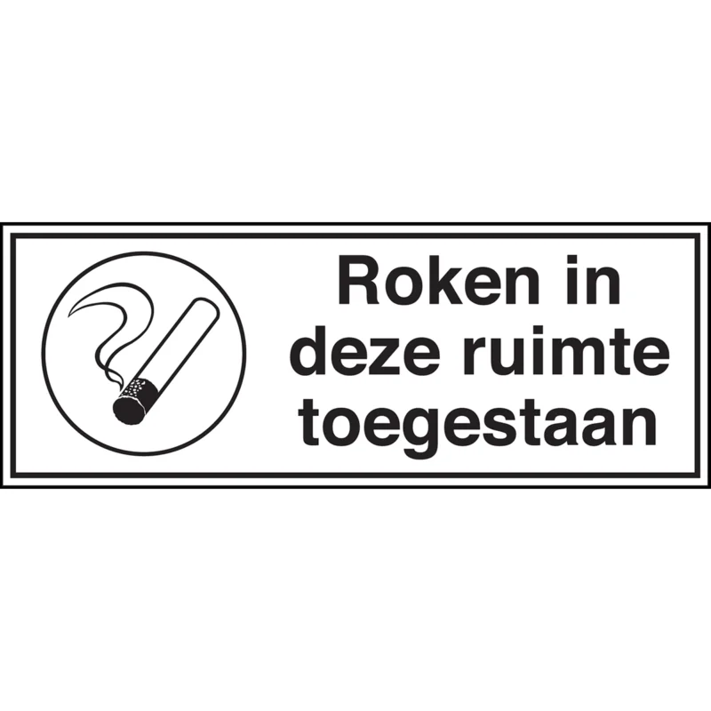 Brady - Overige pictogrammen - Informatietekens - Roken in deze ruimte toegestaan - Roken in deze ruimte toegestaan - STN 744-450X150-B7527 - 255392 - 86255392 Direct Verzonden