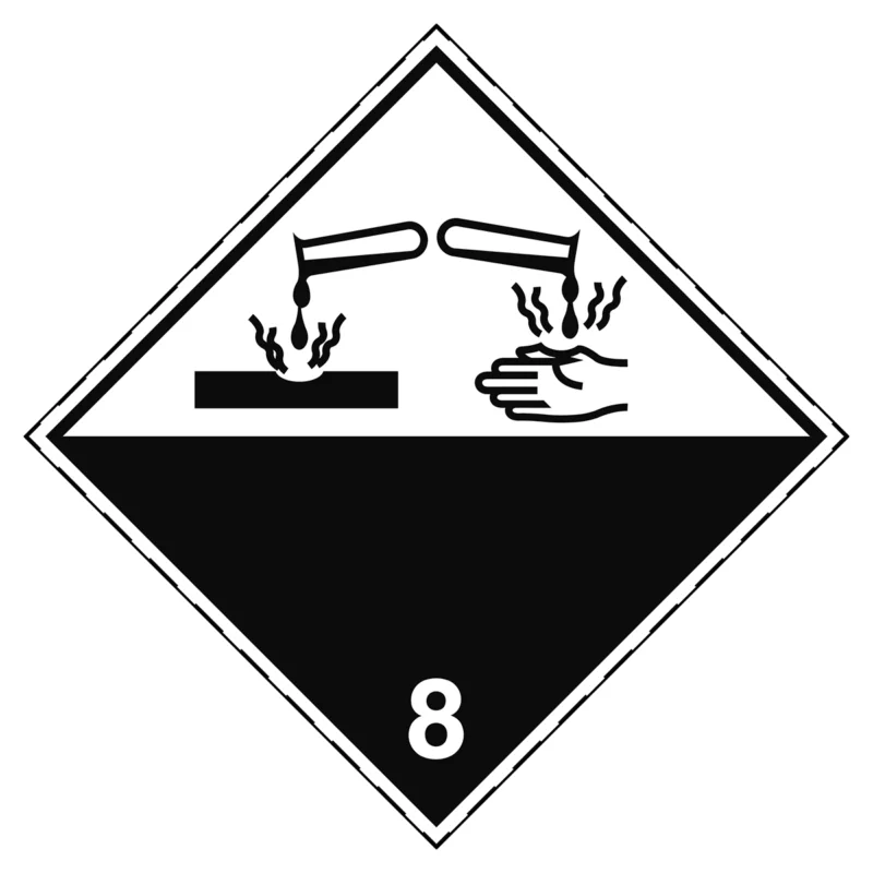 Alleen Vandaag Brady - Gevaarlijke stoffen pictogram - Vervoerspictogram - Bijtend (corrosief) - ADR 8-200*200-B7541 - 257525 - 86257525