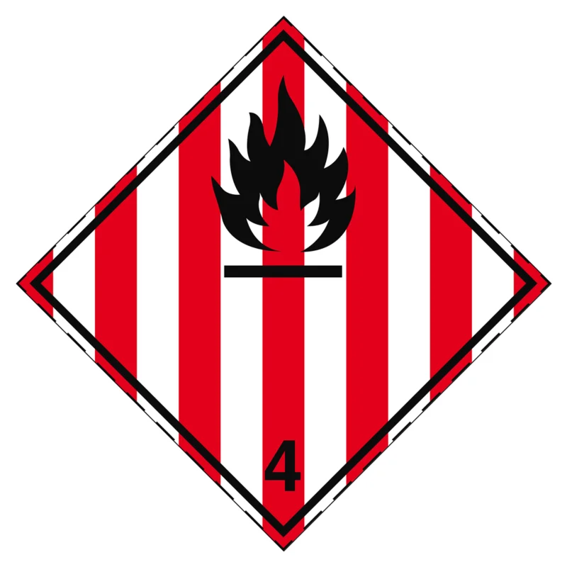 Brady - Gevaarlijke stoffen pictogram - Vervoerspictogram - Brandgevaar (brandbare vaste stof) - ADR 4.1-297*297-B0859 - 258949 - 86258949 Nu Kopen