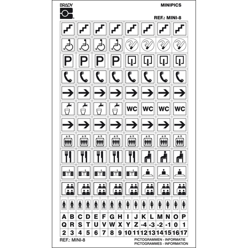Brady - Overige pictogrammen - Afzonderlijke vellen - Mini 8 - 286911 - 86286911 Bestel Nu