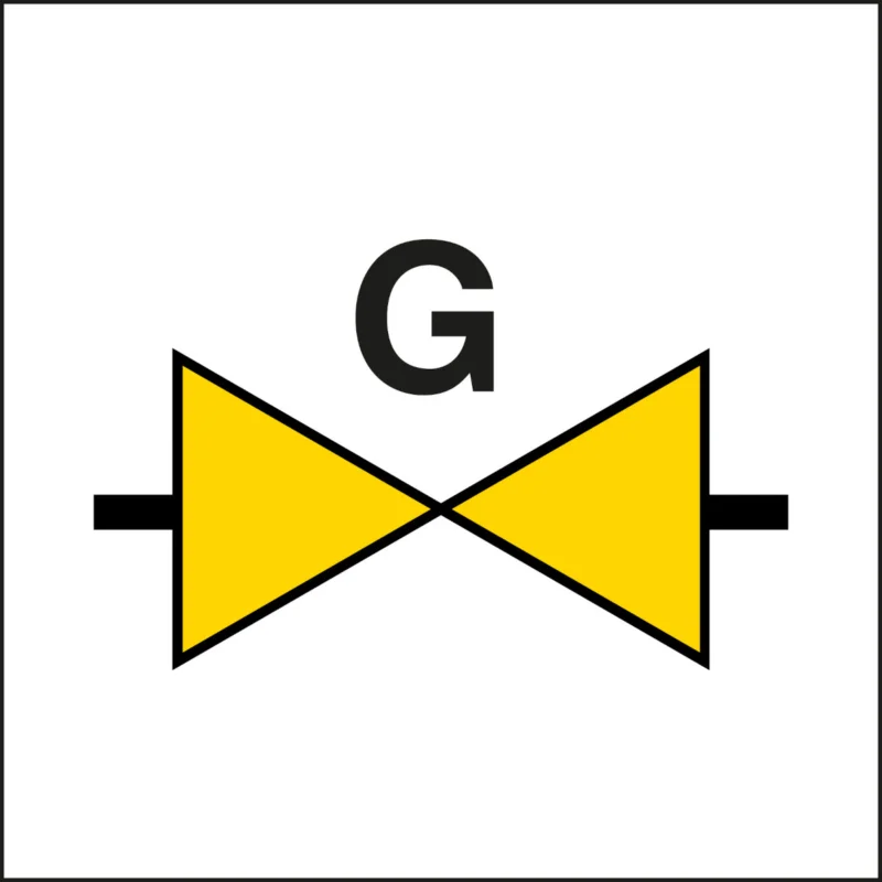 Brady - Overige pictogrammen - Informatietekens - Locatieaanduiding gasafsluiter - PIC 1010-148X148-B7527 - 803516 - 86803516 Op = Op