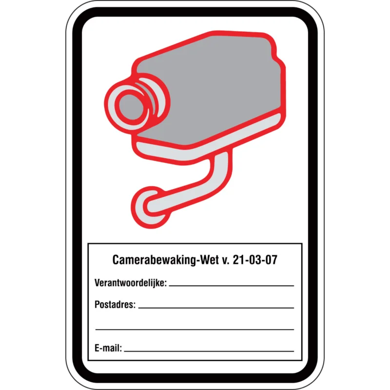 Brady - Overige pictogrammen - Camerabewaking - Nederlands - Camerabewaking-Wet v. 21-03-07 - STN 1022-200x300-B7527 NL - 811629 - 86811629 Flitsaanbieding