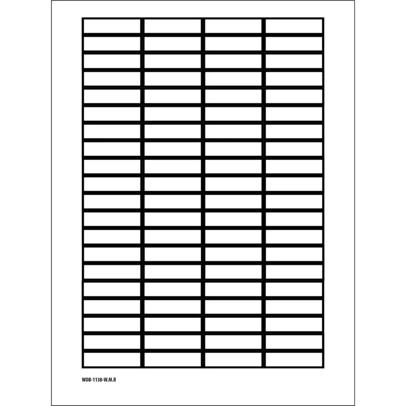 Brady - Algemene identificatie - Blanco beschrijfbare labels op vellen - WOB-1138-W.M.R - 101812 - 87101812 Lage Prijs