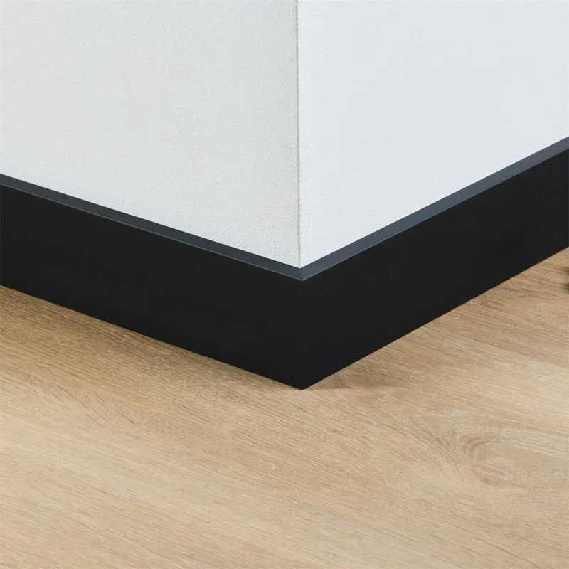MDF plinten Amsterdam 70x12mm zwart gefolied Goedkoop