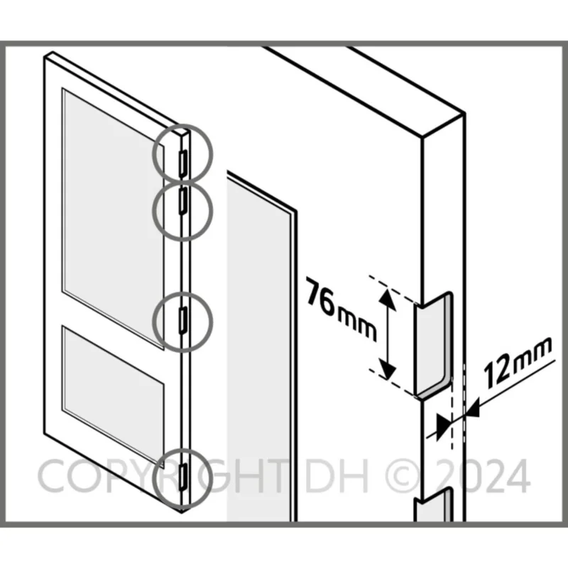 Meest Verkocht Scharnierinkrozing 76X76 mm per 4