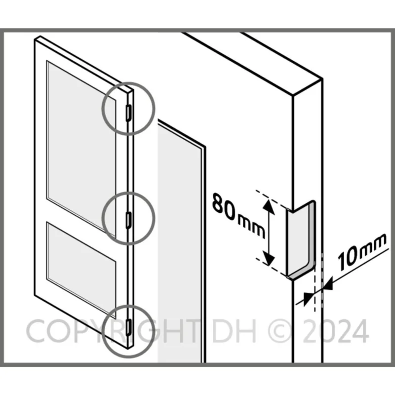 Scharnierinkrozing 80X80 mm per 3 Hete Deal