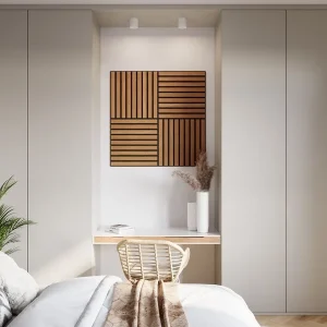 Flitsaanbieding Decowall Acoustic Tile Brons Eiken 50x50cm 4 stuks