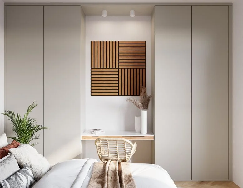 Flitsaanbieding Decowall Acoustic Tile Brons Eiken 50x50cm 4 stuks