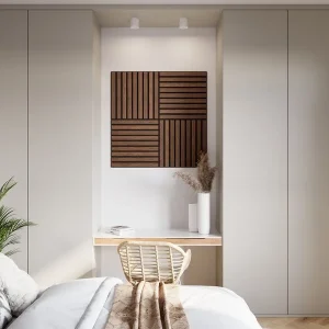 Decowall Acoustic Tile walnoot 50x50cm 4 stuks Koop Vandaag