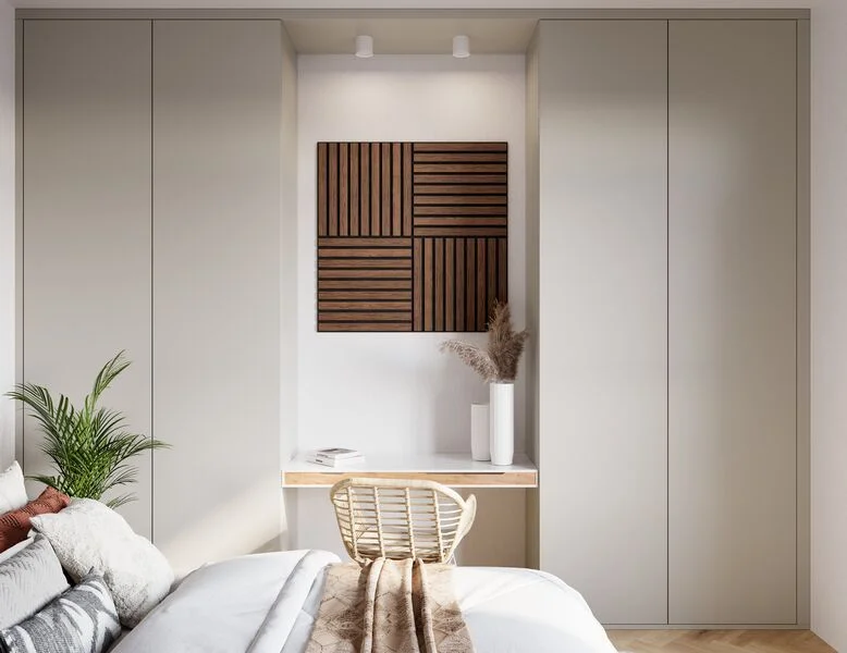 Decowall Acoustic Tile walnoot 50x50cm 4 stuks Koop Vandaag