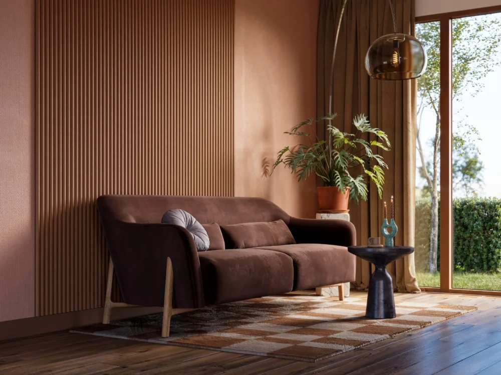 Decowall Acoustic Curve terra - 260x30cm 2 stuks Lage Prijs