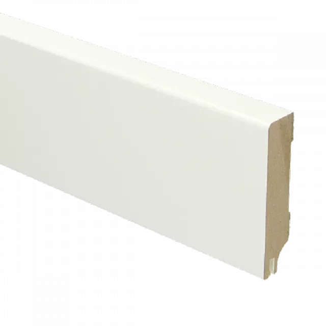 Veilige Betaling MDF Moderne plint 70x15 wit gel. + uitsparing