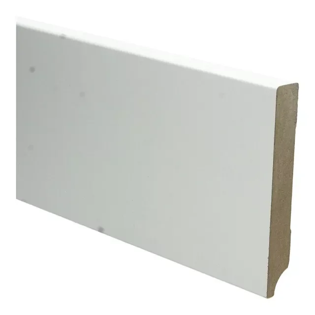 Weekendaanbieding MDF Moderne plint 120x18 wit voorgelakt RAL 9010