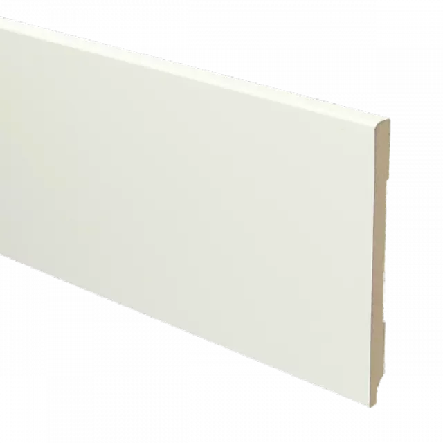Seizoensaanbieding MDF Moderne plint 120x9 wit voorgelakt RAL 9010