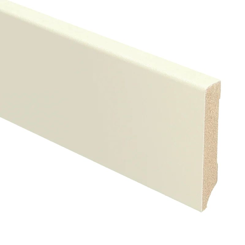 15mm MDF Moderne Plint Recht Voorgelakt Katoen Dagaanbieding