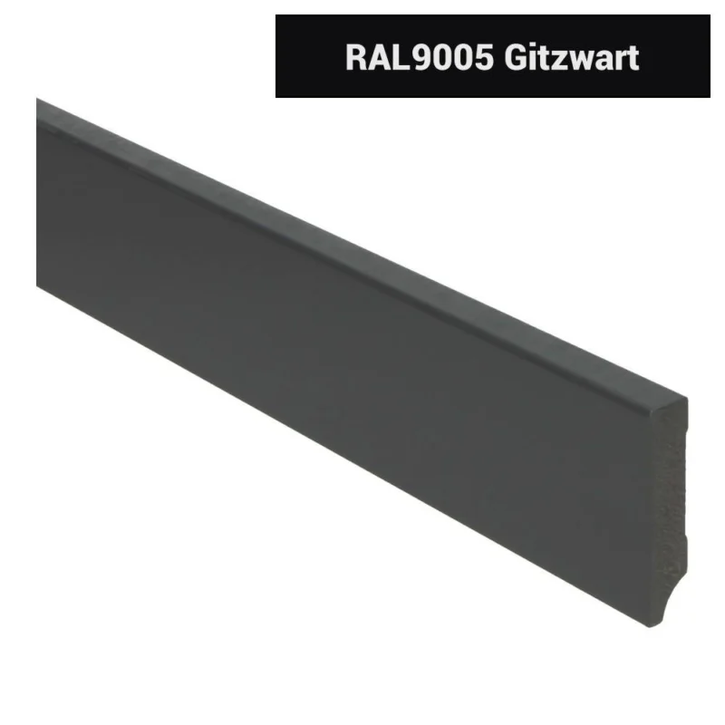 15mm MDF Moderne Plint Voorgelakt RAL9005 Snelle Levering