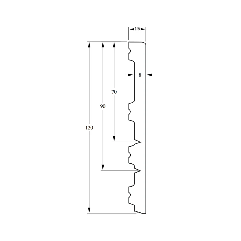 15mm Flexibele Moderne plint wit Favoriet