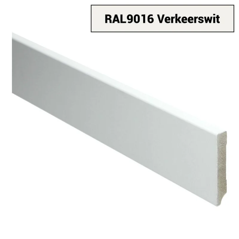 Lage Prijs 18mm MDF Moderne Plint Voorgelakt RAL9016
