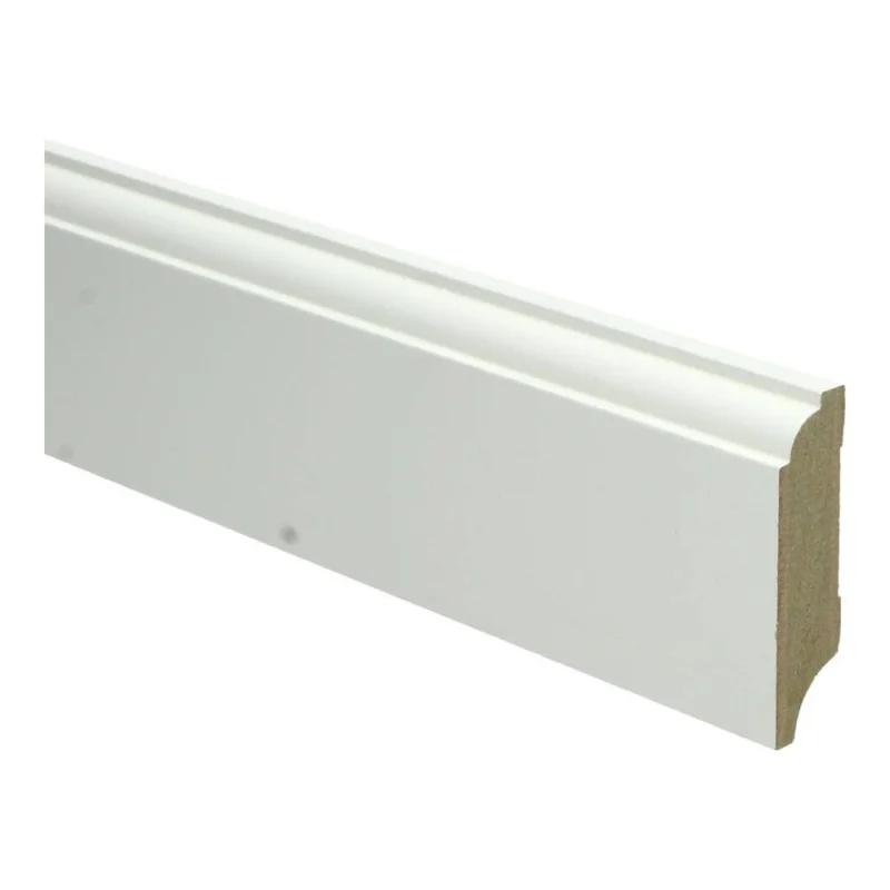 18mm MDF Eigentijdse Plint Wit Voorgelakt RAL9010 Superprijs