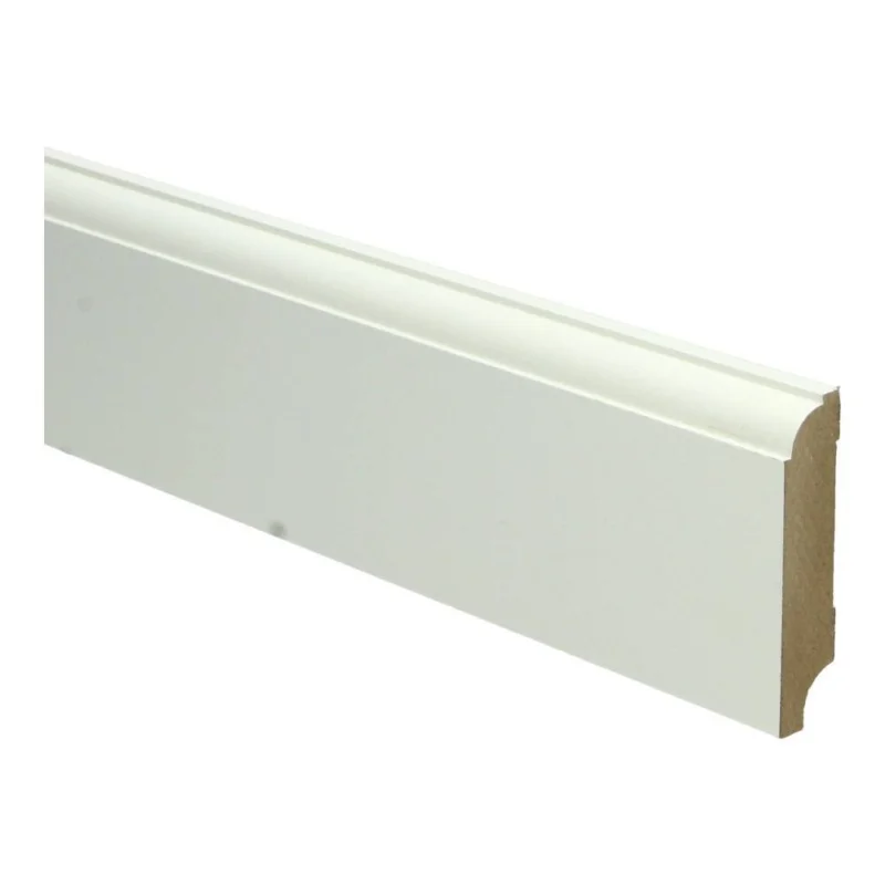 15mm MDF Eigentijdse Plint Wit Voorgelakt RAL9010 Beperkt Aanbod