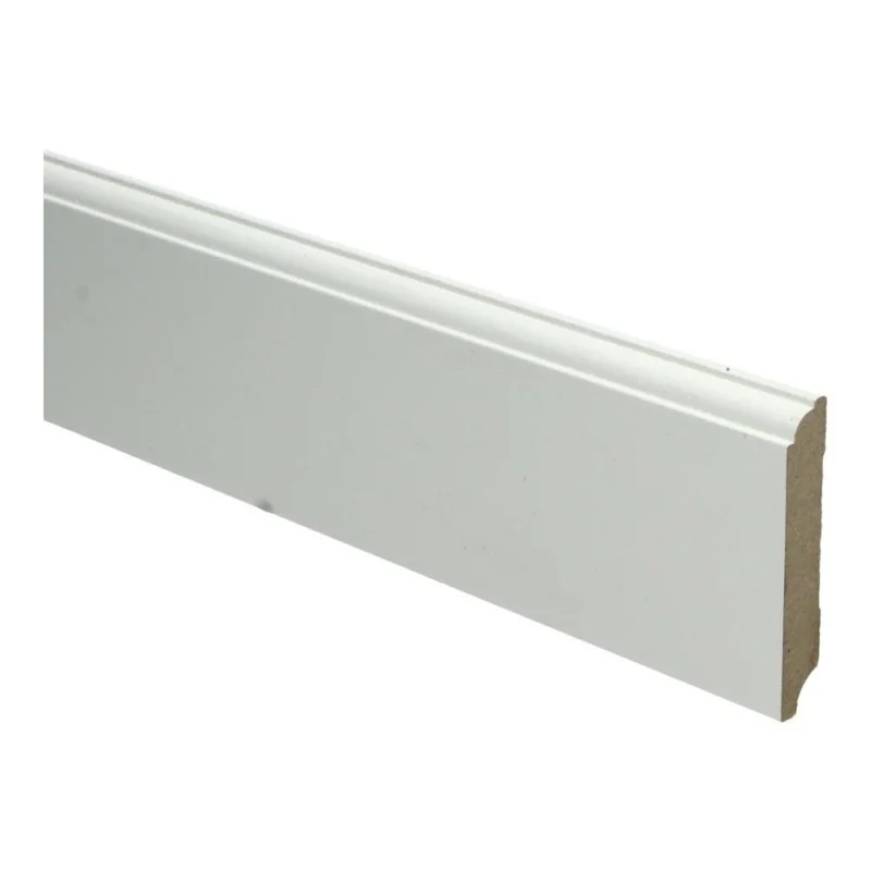 12mm MDF Eigentijdse Plint Wit Voorgelakt RAL9010 Betaalbaar