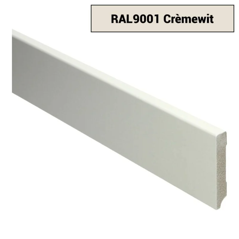 12mm MDF Moderne Plint Voorgelakt RAL9001 Finale Uitverkoop