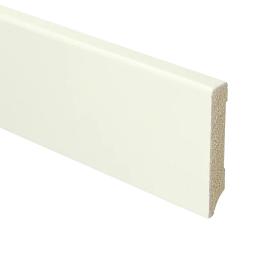 12mm MDF Moderne Plint Recht Wit Voorgelakt RAL9010 Gecertificeerd