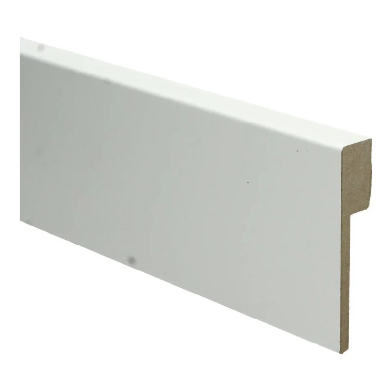 18mm MDF Moderne Renovatie Plint Recht Wit Voorgelakt RAL9010 Voordeelprijs