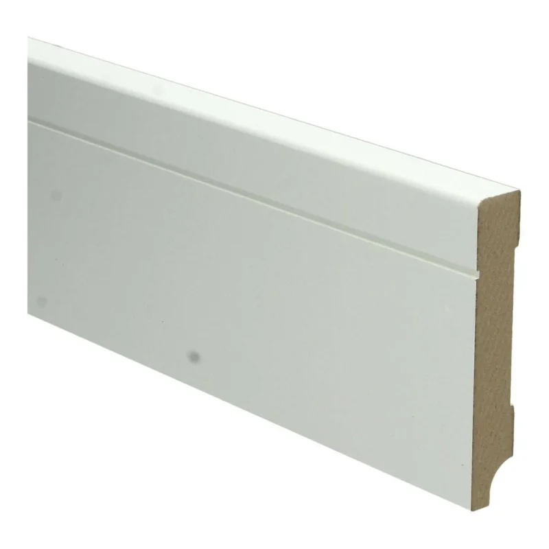 15mm MDF Tijdloze Plint Wit Voorgelakt RAL9010 Superprijs