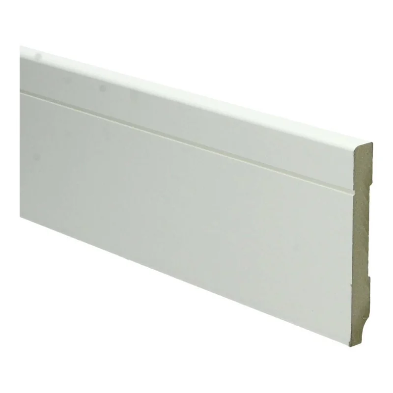 Express Levering 12mm MDF Tijdloze Plint Wit Voorgelakt RAL9010