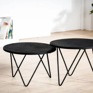 Direct Beschikbaar Adore Salontafelset Rond Van 2, Lava, B340 Zwart