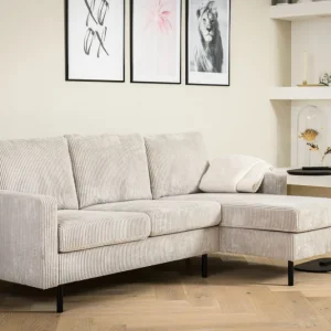 Finale Uitverkoop Adore 3 Zits Bank Cl L+R, Stof Rib, Rib920 Naturel