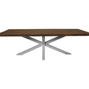 Betaalbaar Adore Rechthoekige Tafel Tuin - 200X100X76 - Naturel/Wit - Teak/Metaal