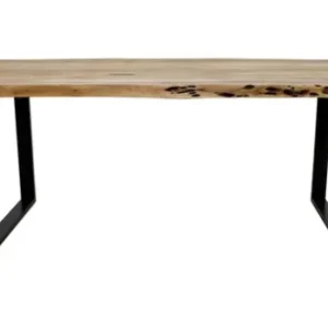 Adore Rechthoekige Ettafel Soho - 240X100X73 - Naturel/Zwart - Acaciahout/Metaal Lage Prijs