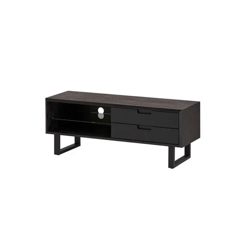 TV dressoir 130 met 2 lades en 2 open vakken met glasplaat Dagaanbieding