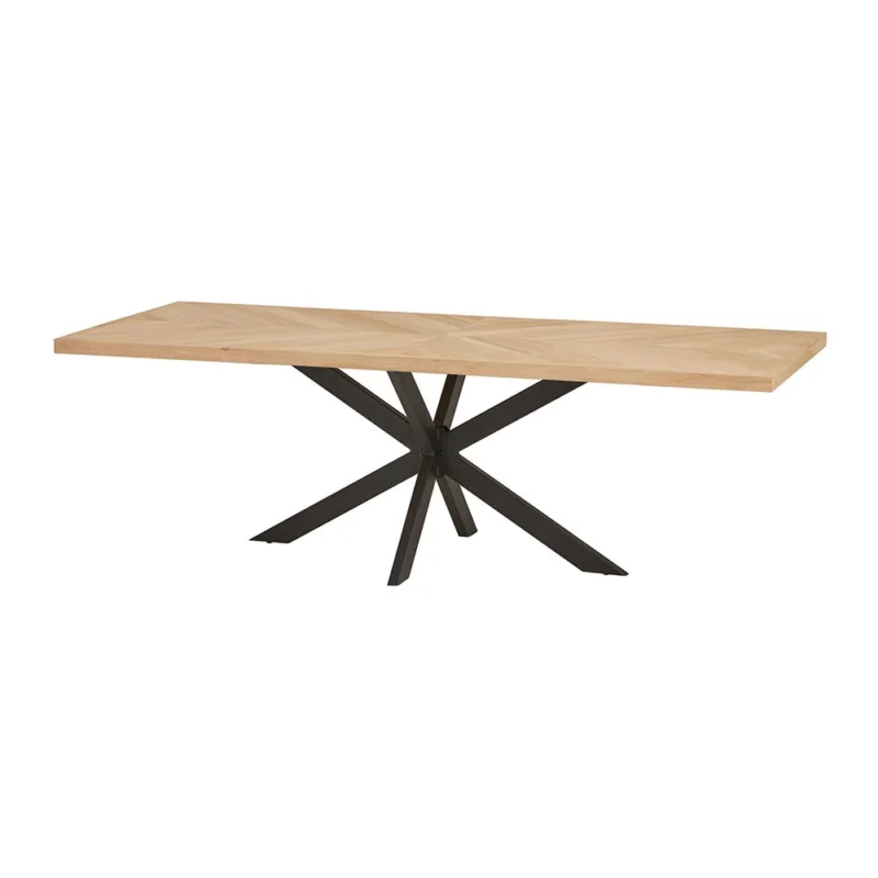 Beperkte Voorraad Thun Eetkamertafel 280x100 met houten rand en spinpoot