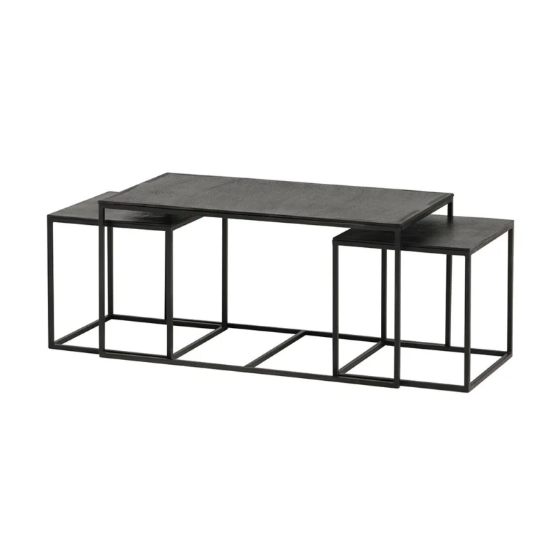 Fabrieksprijs Nijwie Spa-Franchorchamps salontafel set van 3, Zwartachtig brons