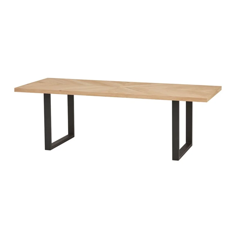 Speciale Aanbieding Interlaken Eetkamertafel 220x100 met houten rand en U-poot