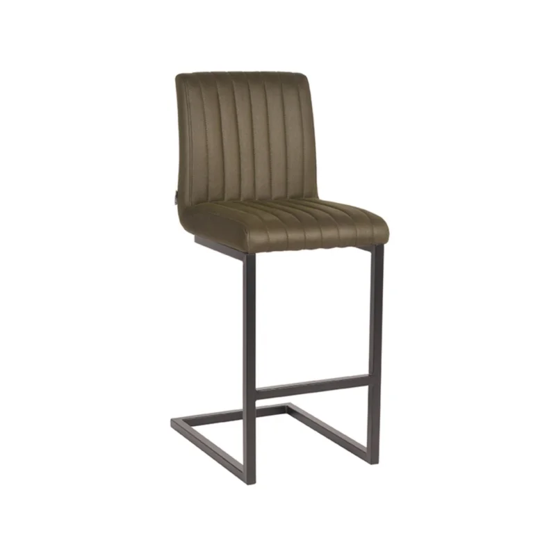 Express Levering LABEL51 Barkruk Milo - Army green - Microfiber - Zithoogte 65