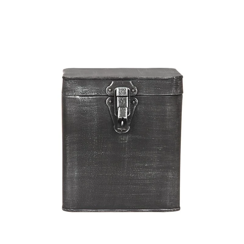 Betrouwbaar LABEL51 Opbergkist - Antiek grijs - Metaal - XL 18x19x21 cm