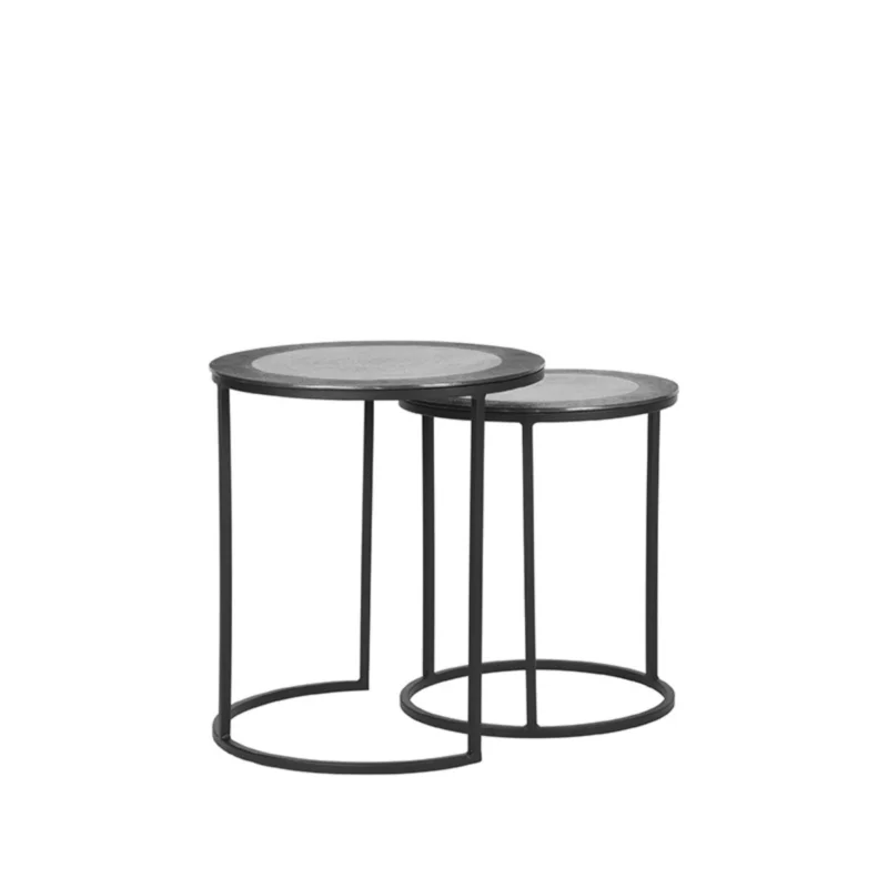 Aanbieding LABEL51 Salontafel Set Pair - Antiek ash - Metaal - 40 cm