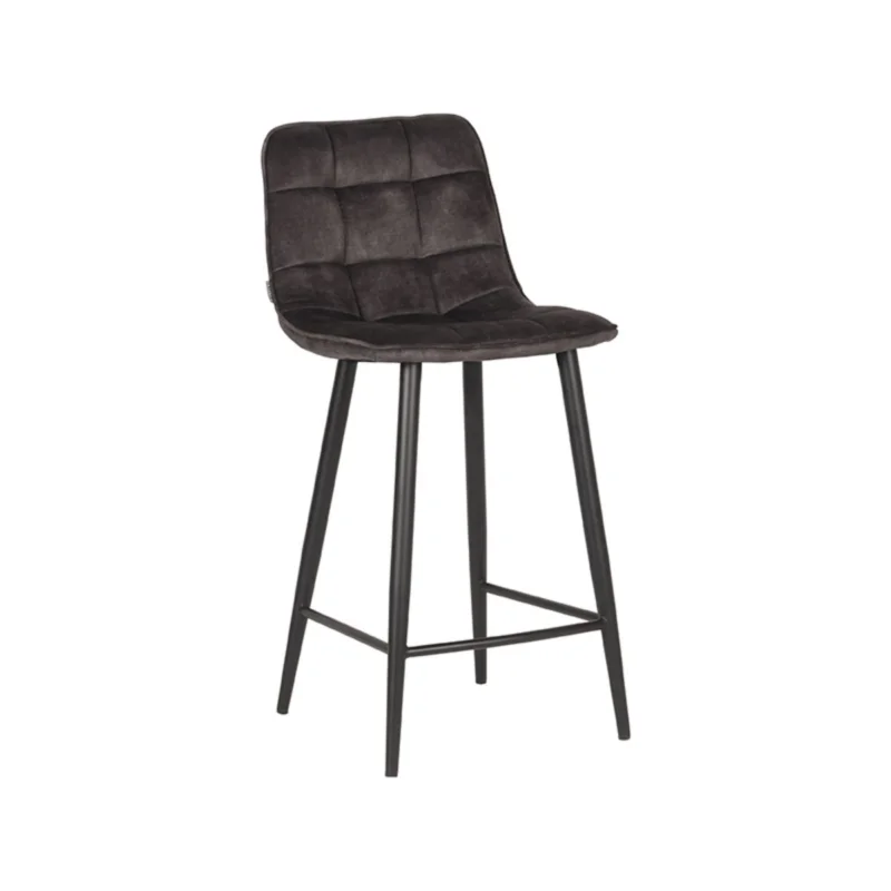 Shop Nu LABEL51 Barkruk Jelt - Antraciet - Velours - Zithoogte 65