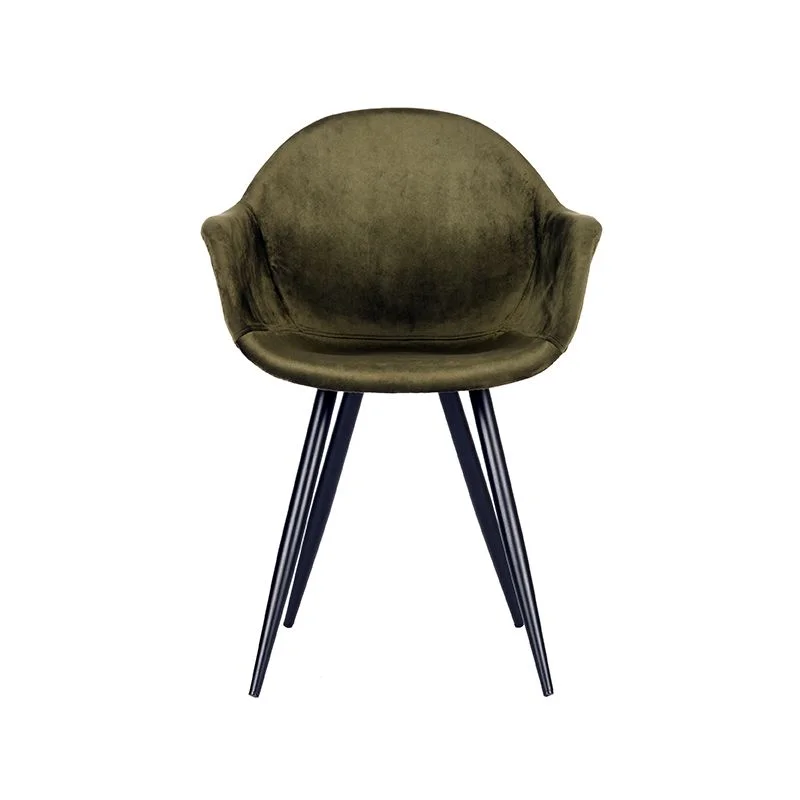 Aanbieding LABEL51 Eetkamerstoel Forli - Army green - Fluweel