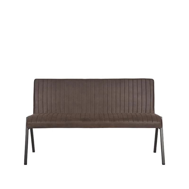 Speciale Aanbieding LABEL51 Eetkamerbank Matz - Antraciet - Microfiber - 145 cm