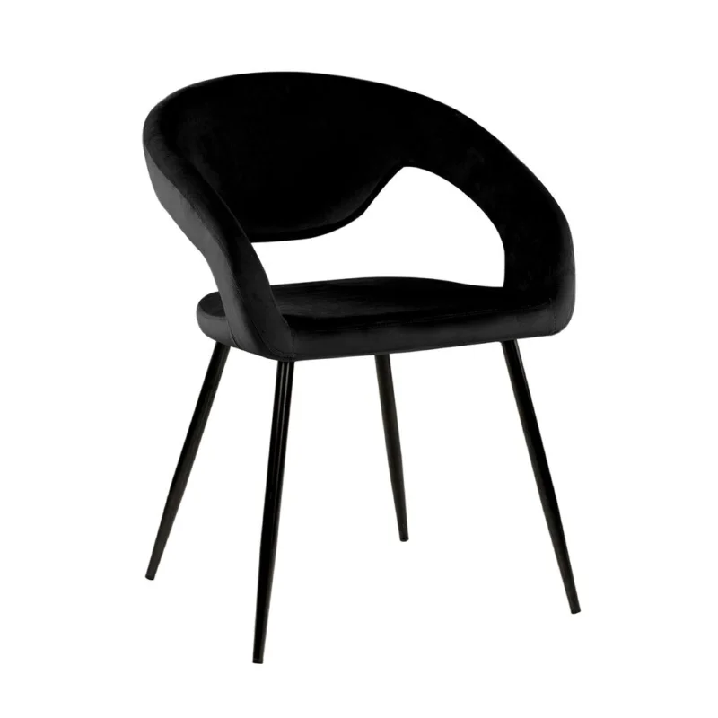 Express Levering Kick eetkamerstoel Lenn Velvet - Zwart