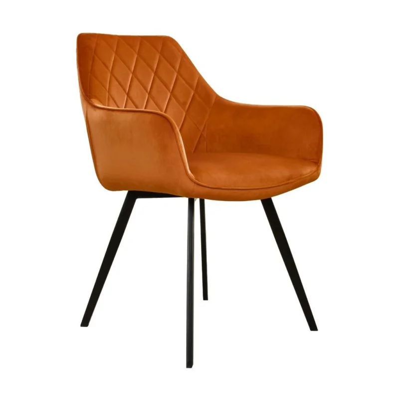 Express Levering Kick eetkamerstoel Karl Velvet - Oranje