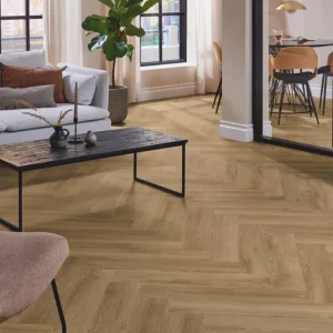 Flitsaanbieding mFLOR Parva River Oak 41922 XL Visgraat Danube Dryback lijm PVC